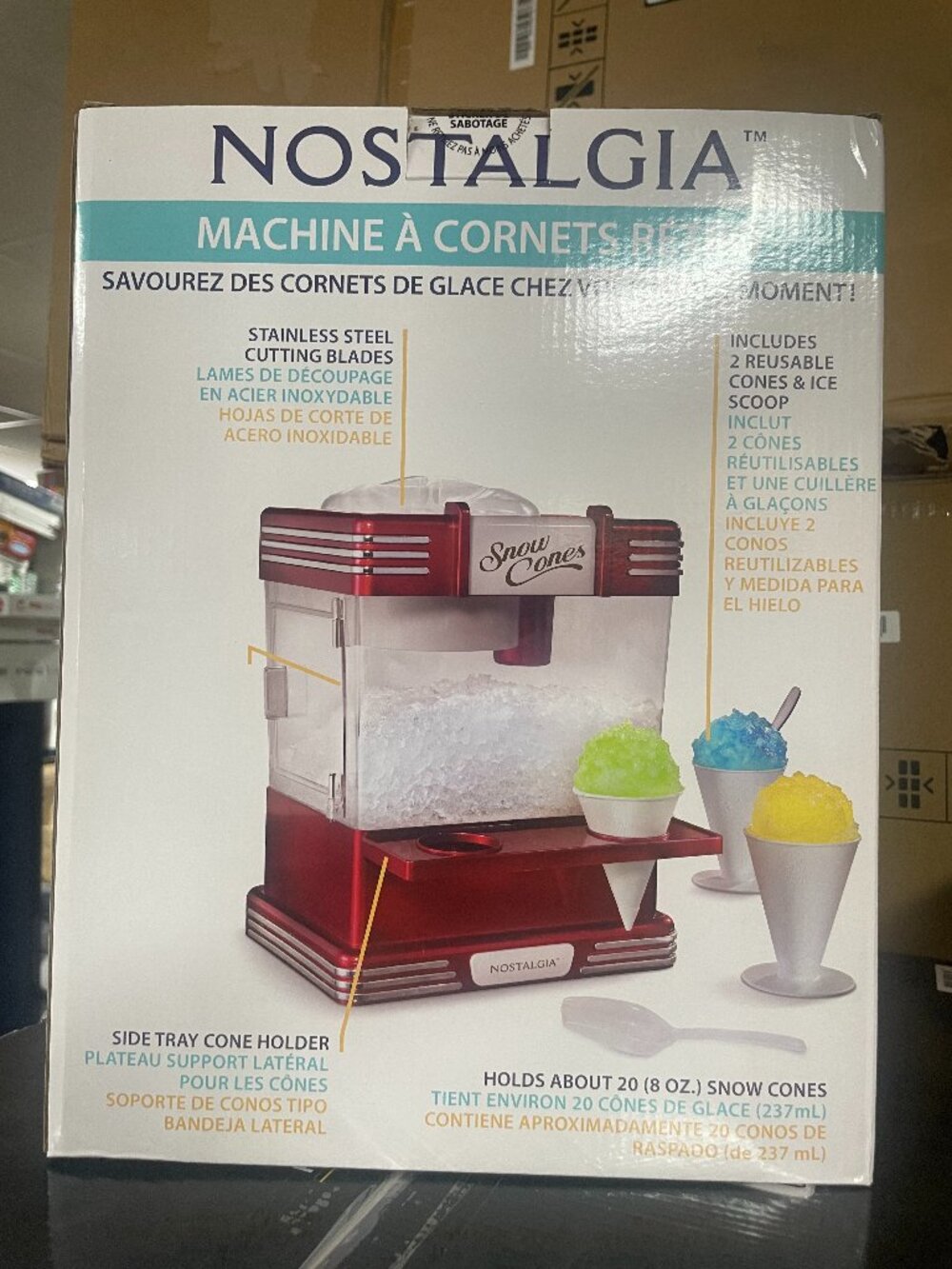 Retro Table-Top Red Snow Cone Maker, Makes 20 Icy Treats